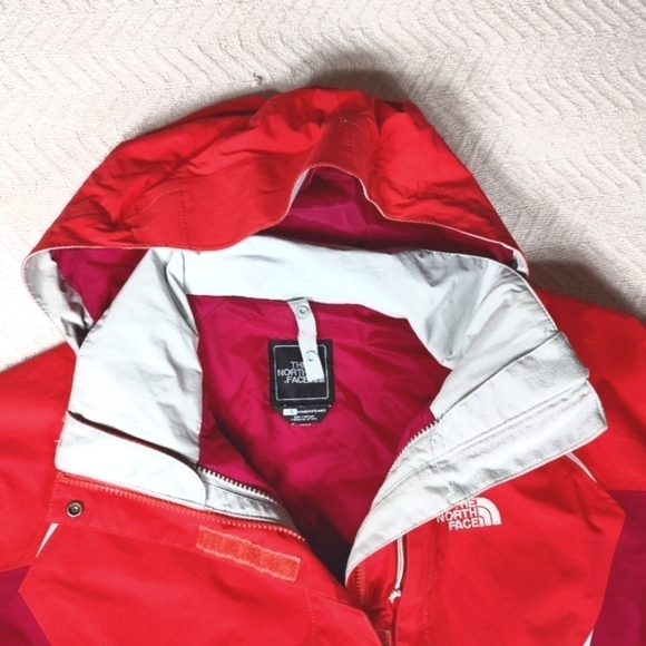 The North Face Boundary TriClimate Jacket Hood Outer Shell Women L Orange White - Picture 9 of 16